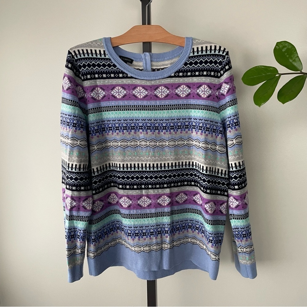 Talbots Lambswool Blend Fair Isle Sweater Womens Size Large